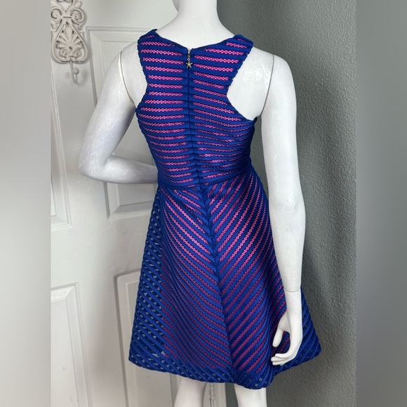 LILLY PULITZER Megyn Fit & Flare Dress In Blue/pink Size Large. - Picture 8 of 13